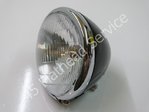headlight compl. black, chrome rim 6 volt as or,all